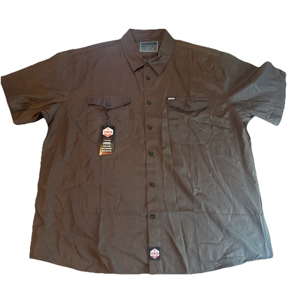 DIXXON Other - Dixxon Shirt Mens 5XL Brown Striped Form & Function Workwear Casual Button Up